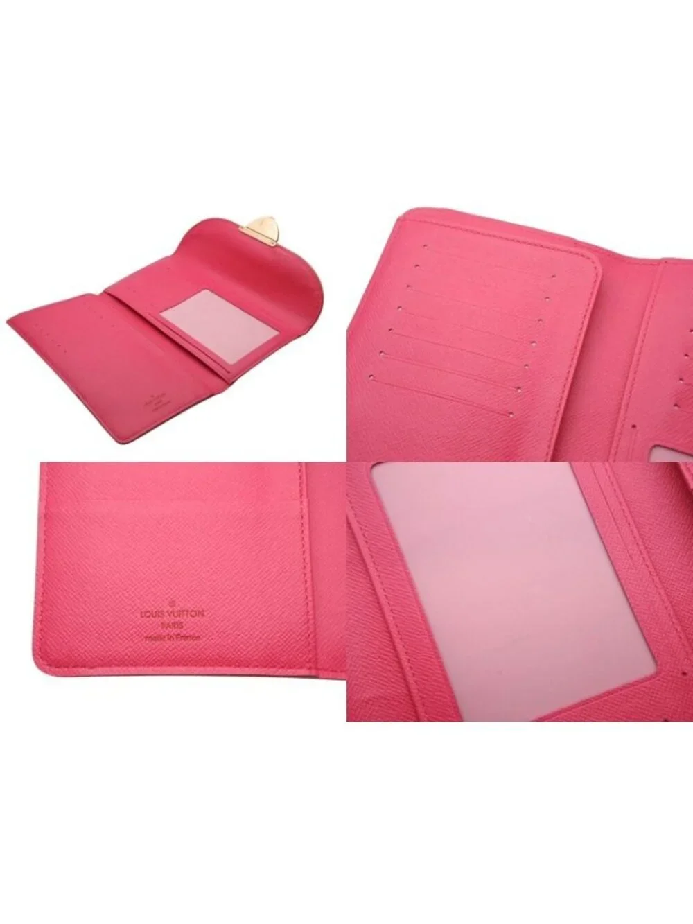 Louis Vuitton Portefeuille Trifold Wallet Grenat Multicolor Leather Gold